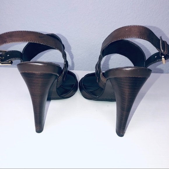 ANTONIO MELANI "Kenndal" Brown Leather Sandals 10 - Picture 6 of 13